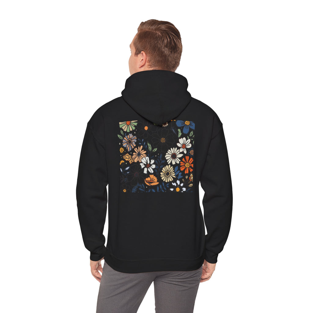 Kindness Floral Hoodie — Daisies Graphic Back Pocket Sweatshirt