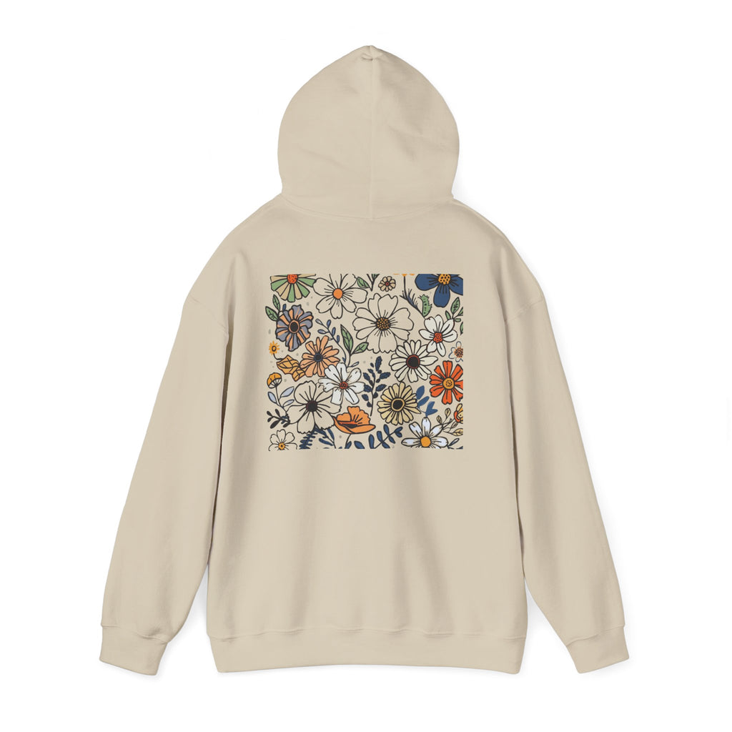 Kindness Floral Hoodie — Daisies Graphic Back Pocket Sweatshirt