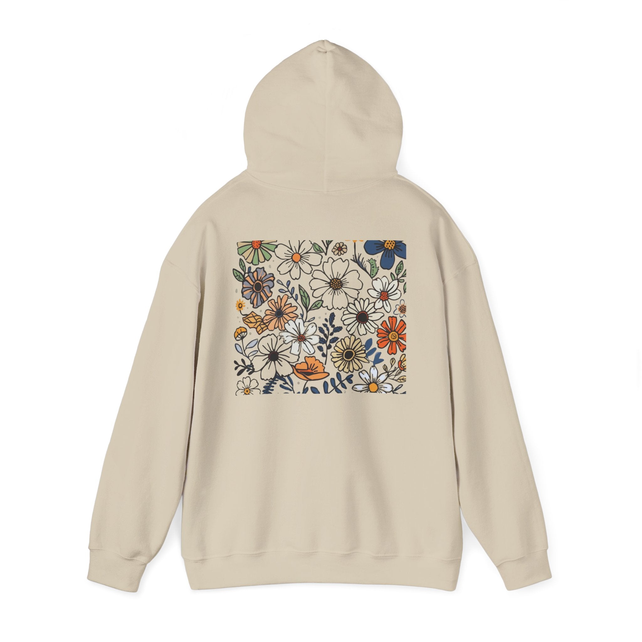 Kindness Floral Hoodie — Daisies Graphic Back Pocket Sweatshirt