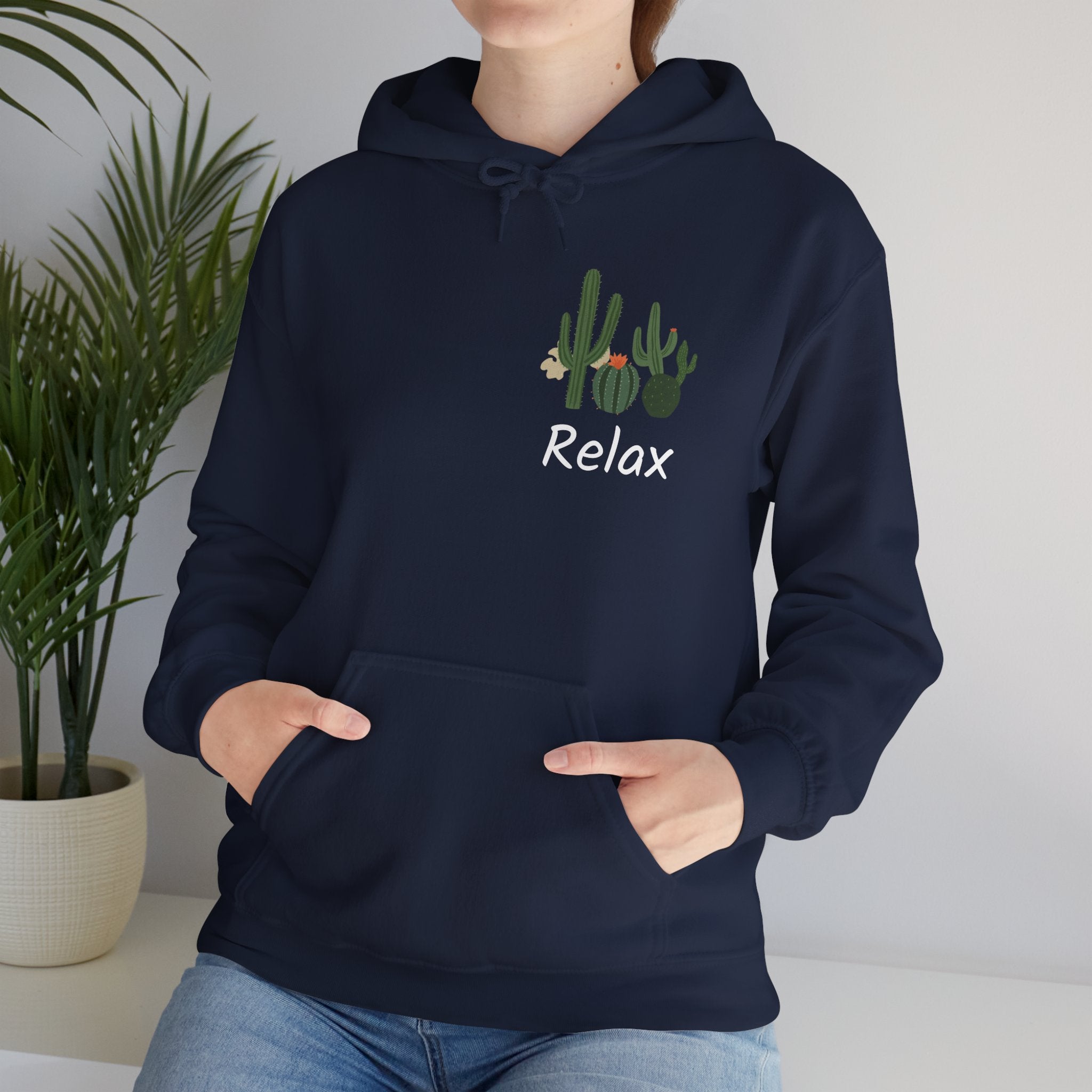 Hoodie — Relax Cactus Graphic Pullover (Desert Plant Crewneck)