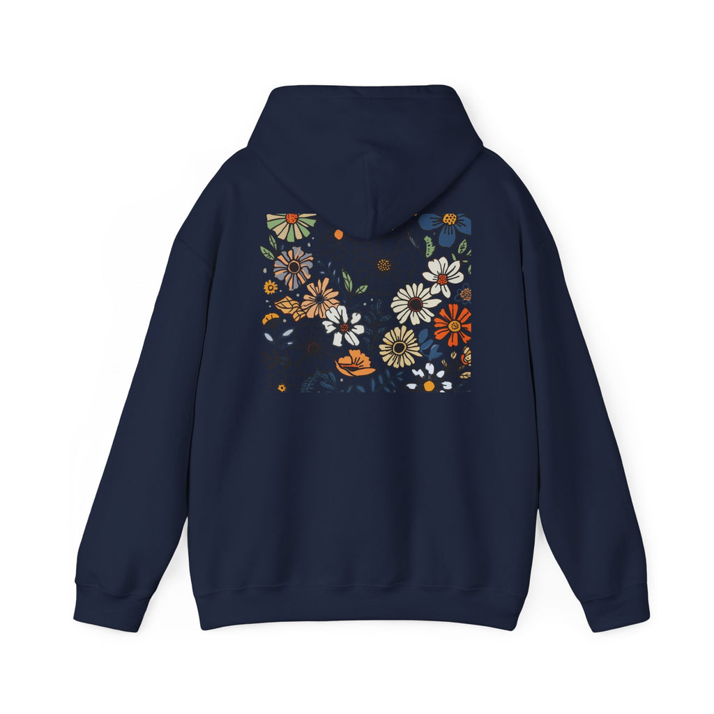 Kindness Floral Hoodie — Daisies Graphic Back Pocket Sweatshirt