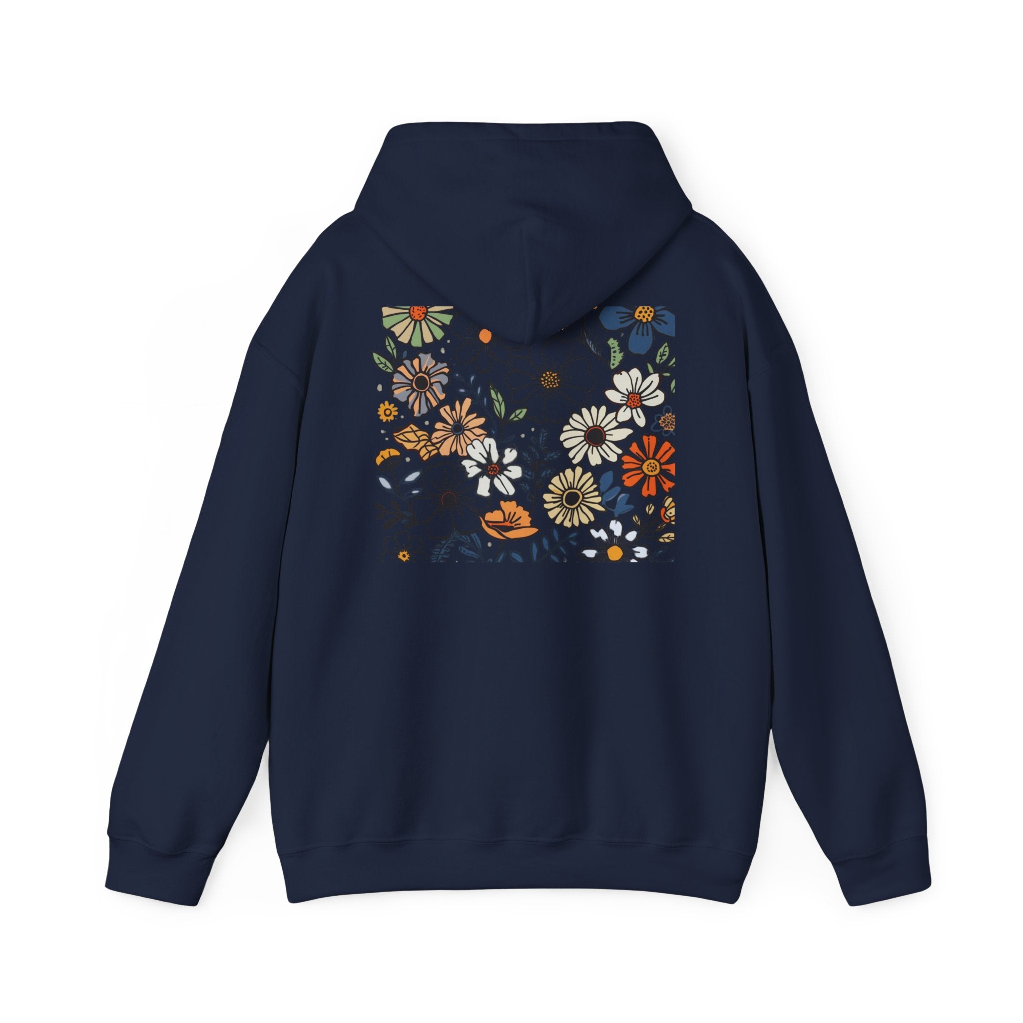 Kindness Floral Hoodie — Daisies Graphic Back Pocket Sweatshirt