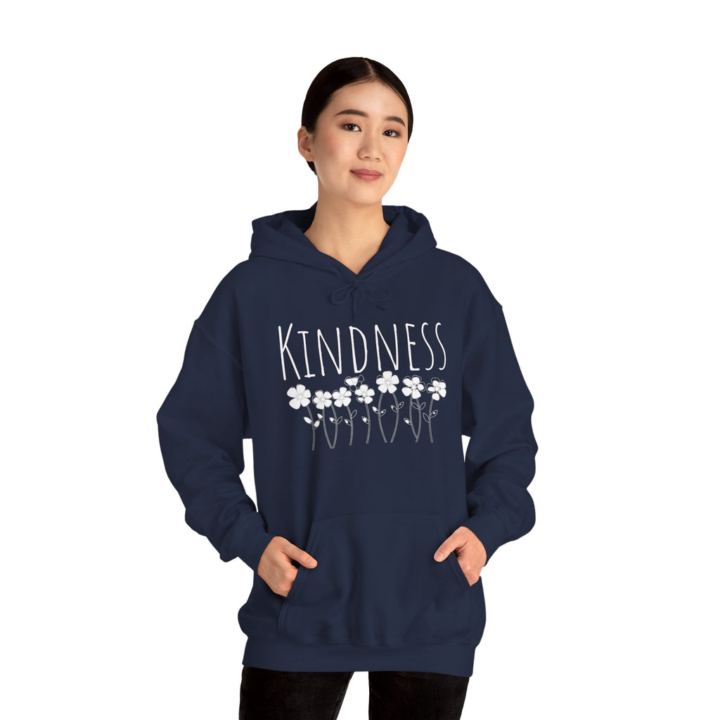 Kindness Floral Hoodie — Daisies Graphic Back Pocket Sweatshirt