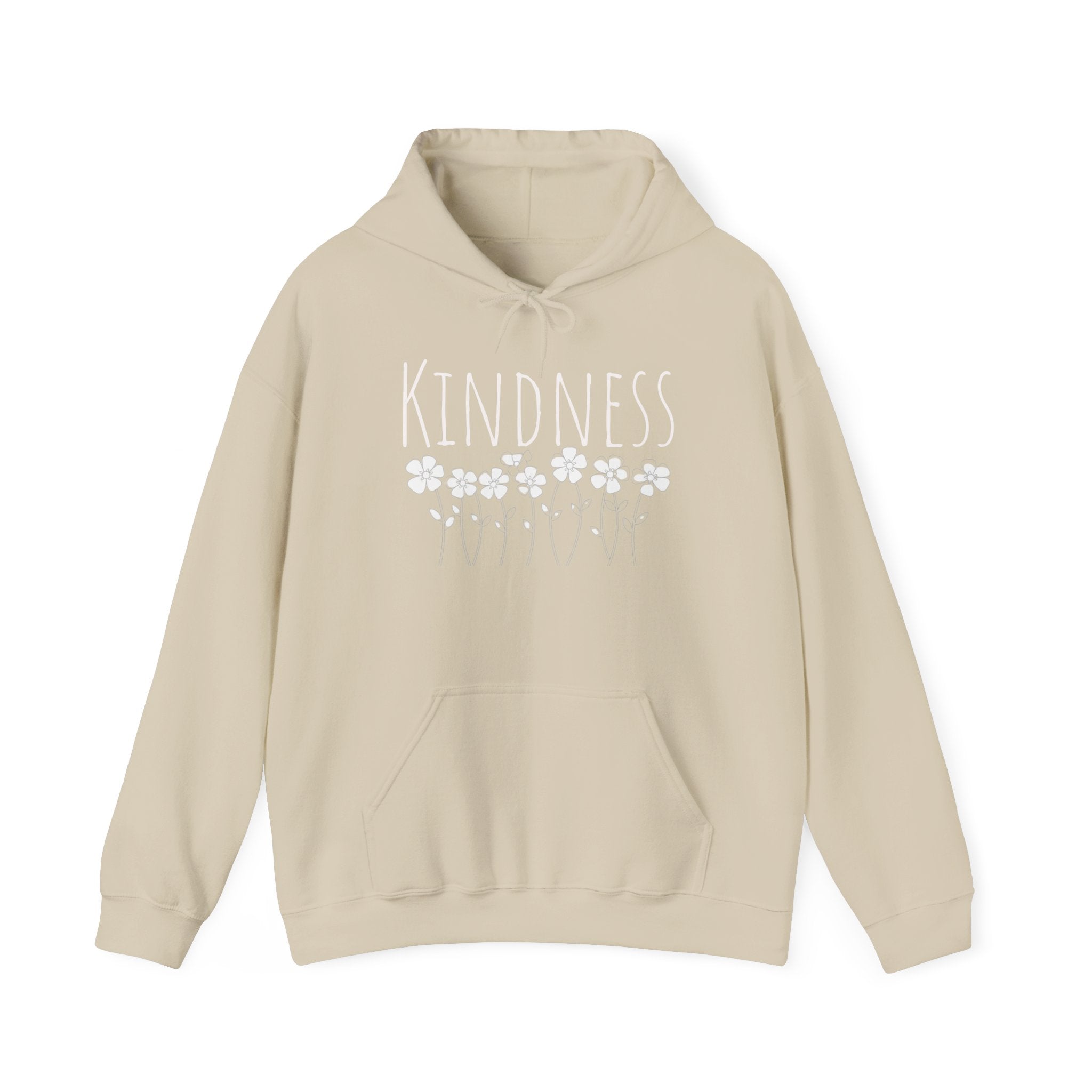 Kindness Floral Hoodie — Daisies Graphic Back Pocket Sweatshirt