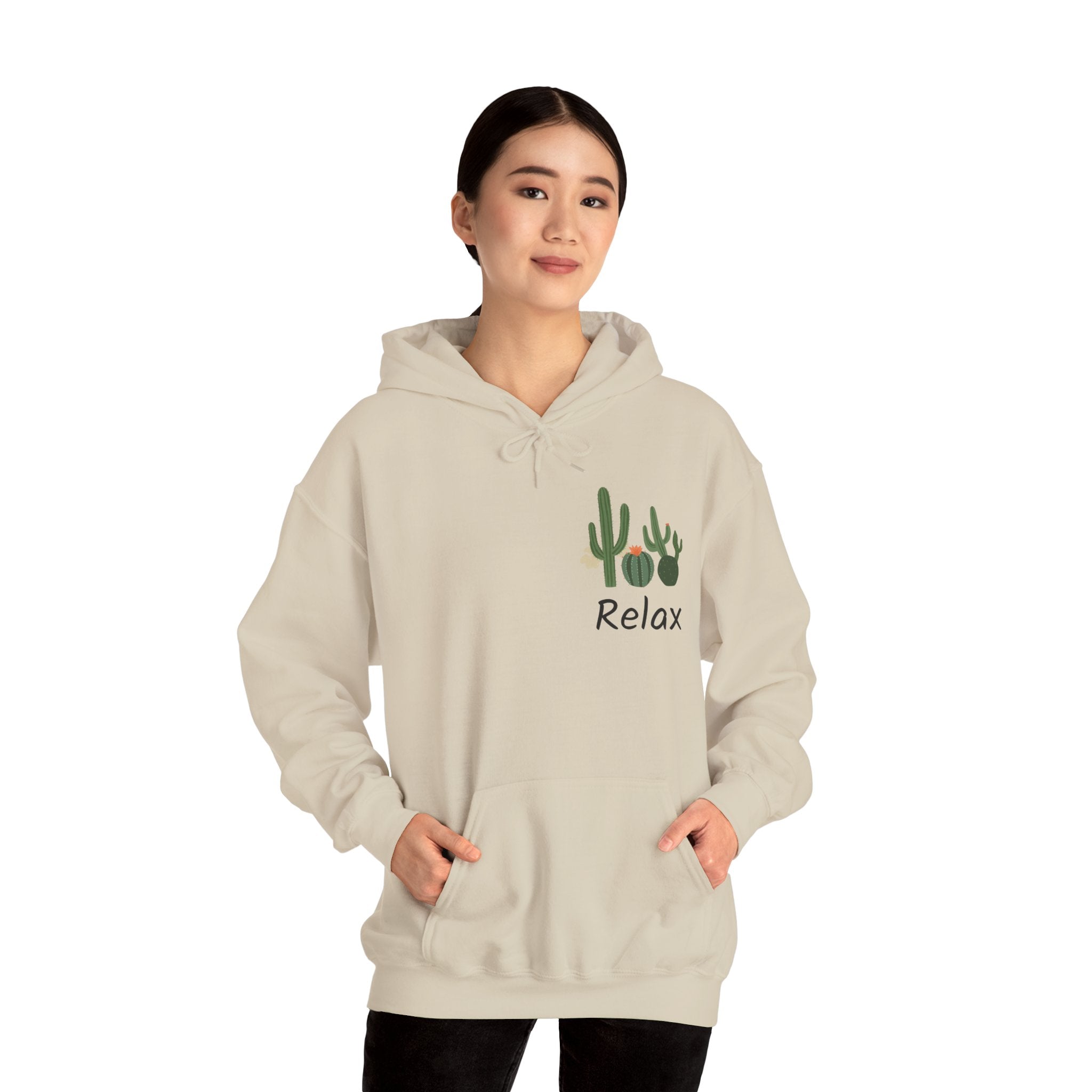 Hoodie — Relax Cactus Graphic Pullover (Desert Plant Crewneck)