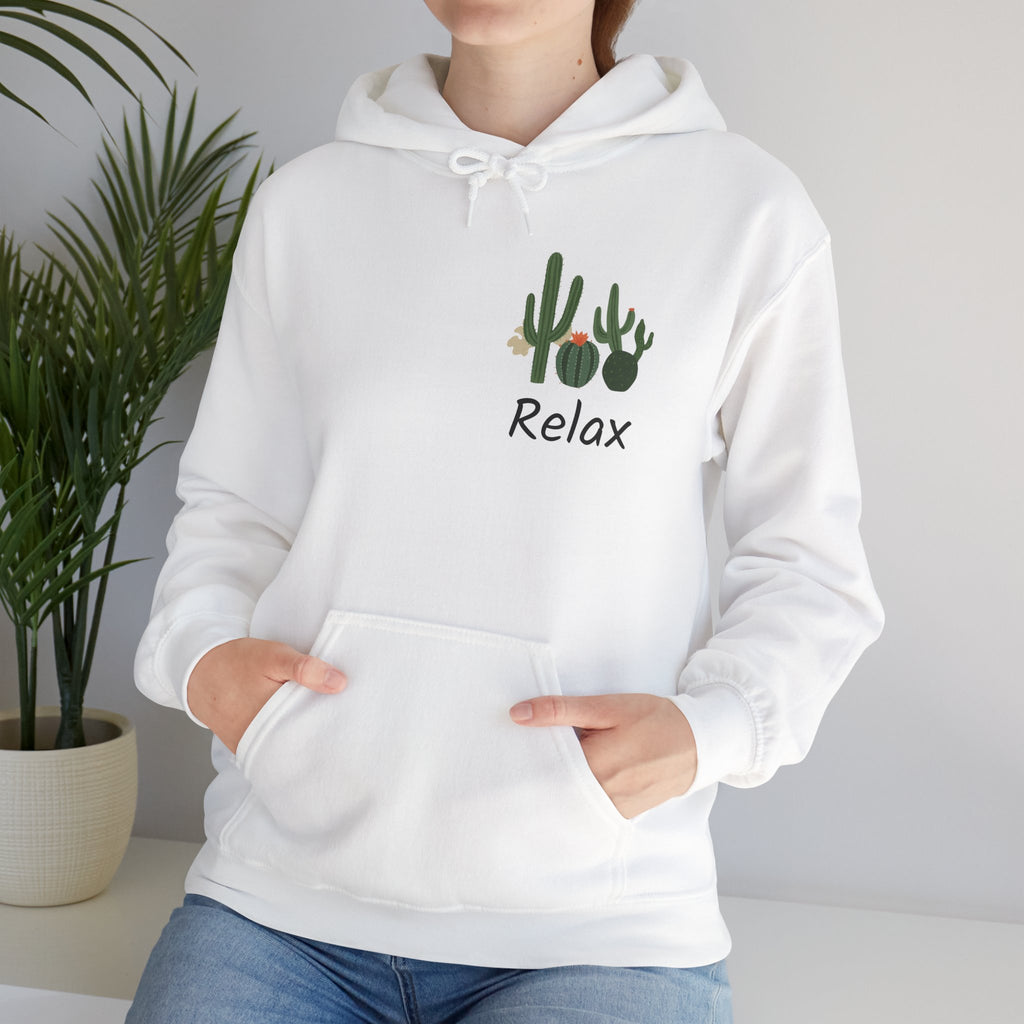 Hoodie — Relax Cactus Graphic Pullover (Desert Plant Crewneck)