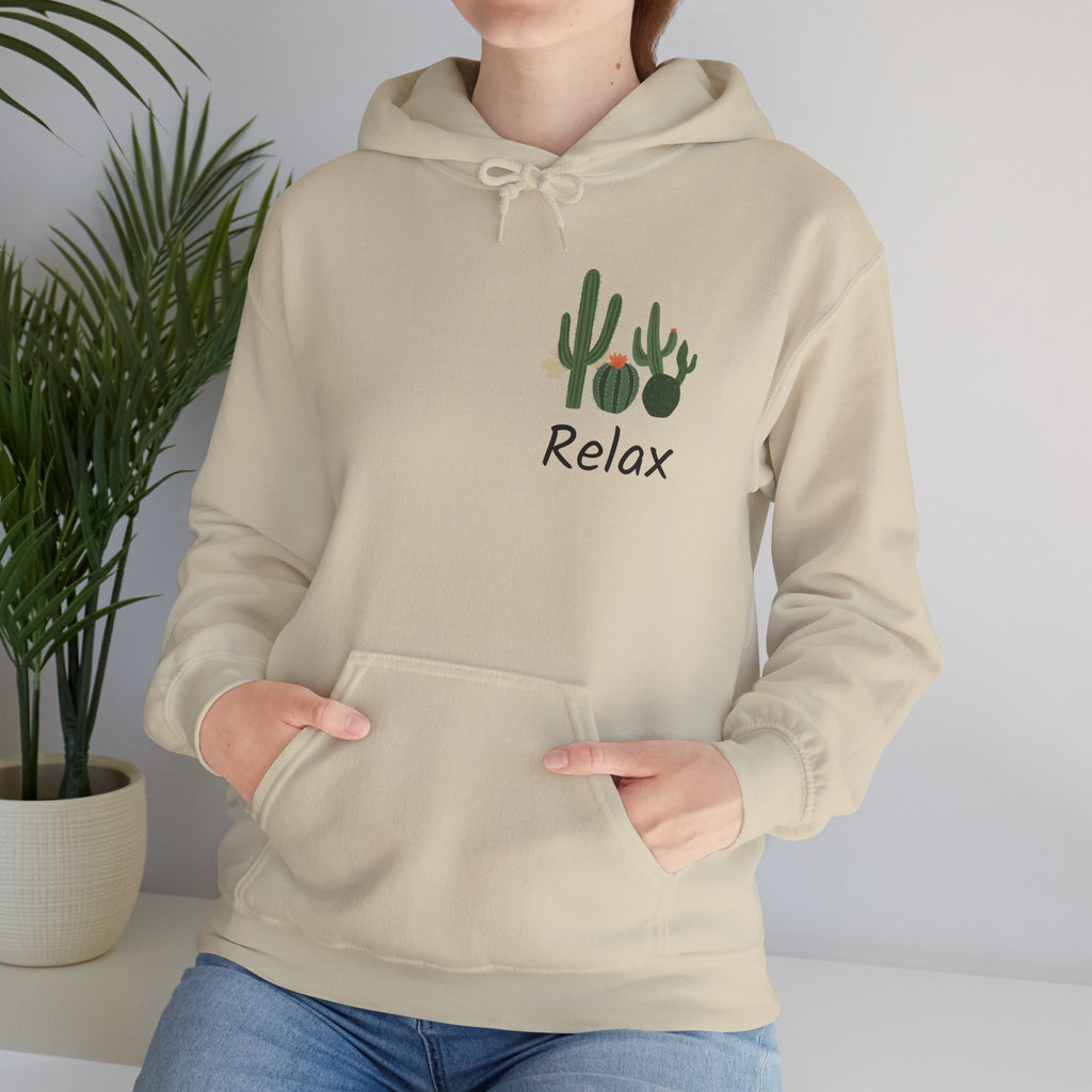 Hoodie — Relax Cactus Graphic Pullover (Desert Plant Crewneck)