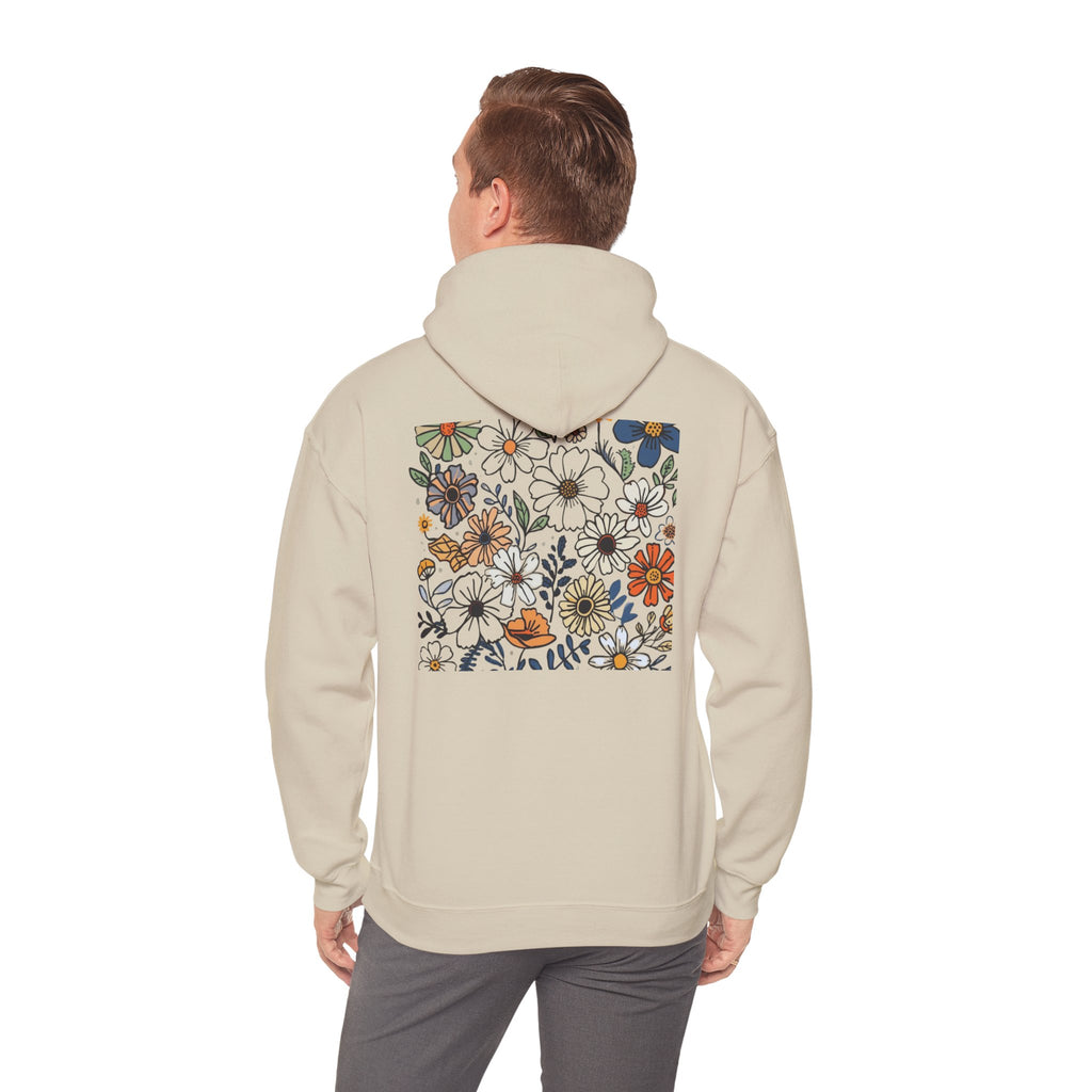 Kindness Floral Hoodie — Daisies Graphic Back Pocket Sweatshirt