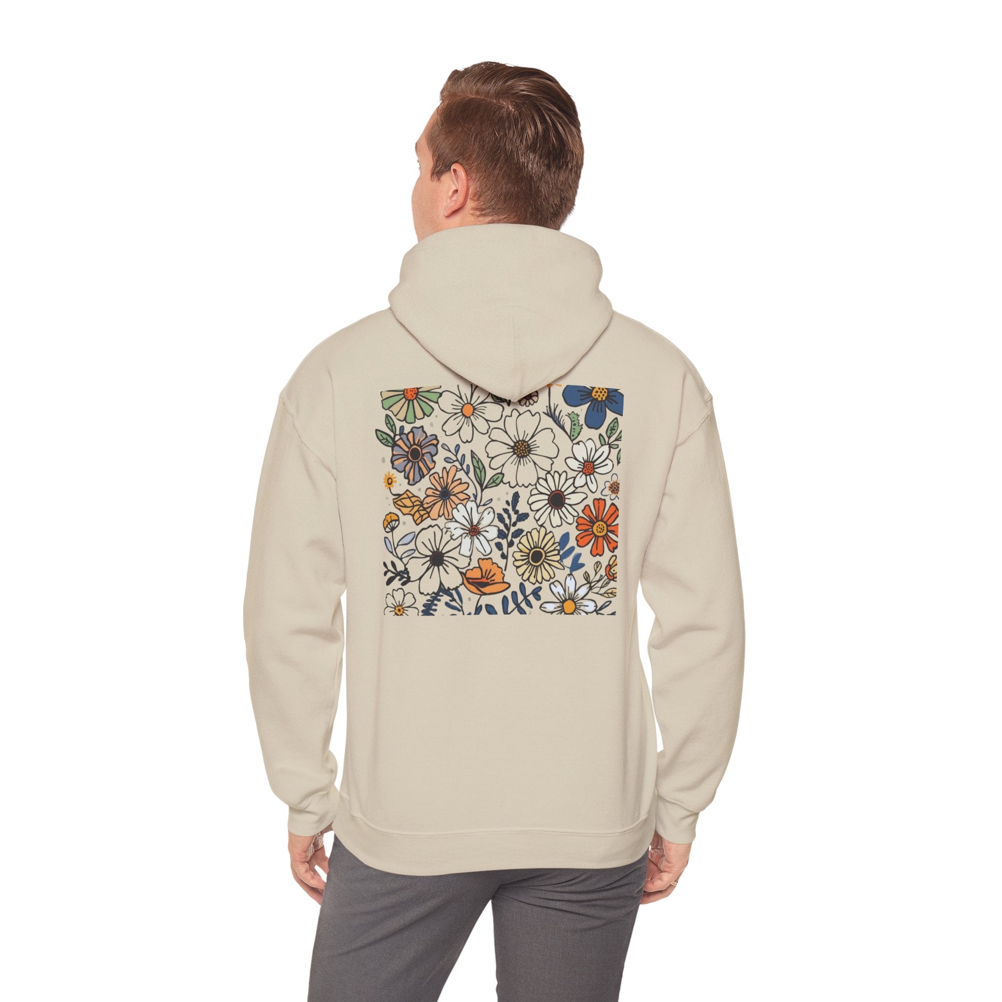 Kindness Floral Hoodie — Daisies Graphic Back Pocket Sweatshirt