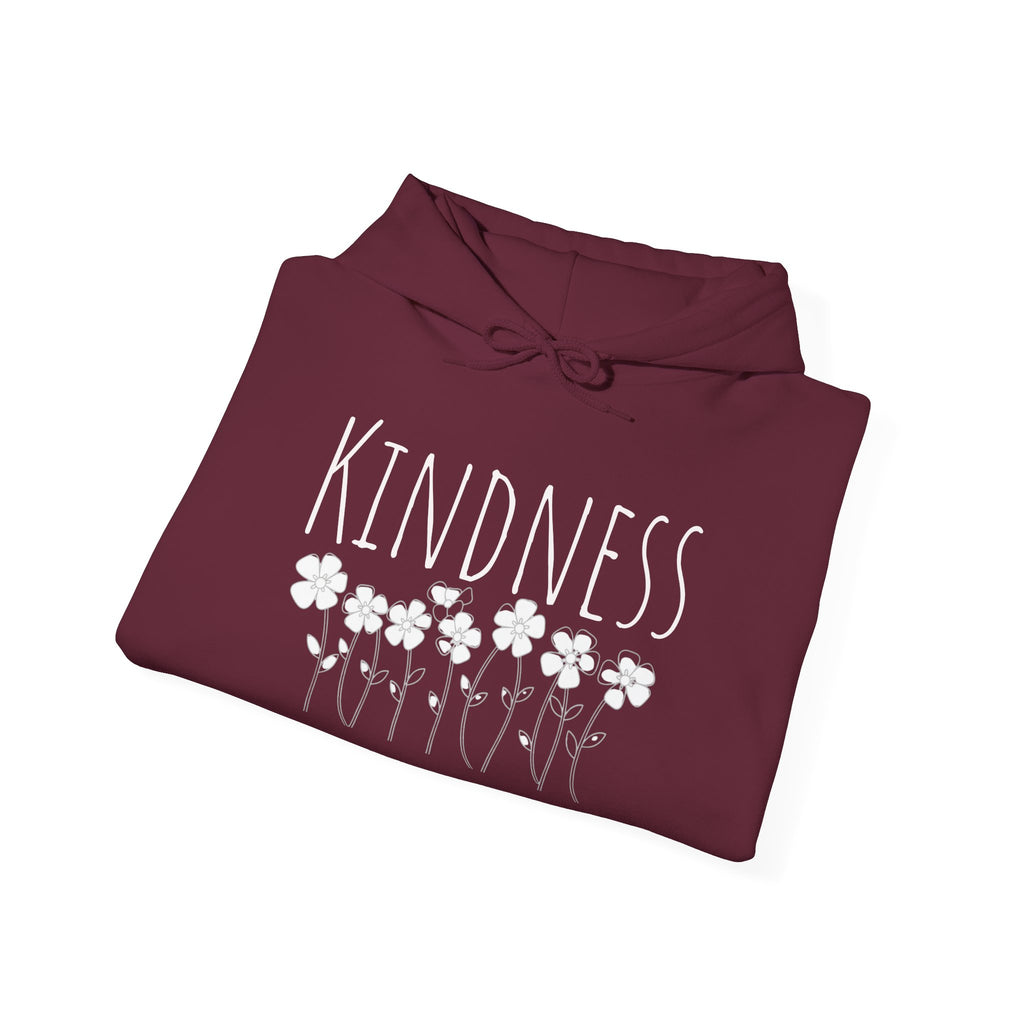 Kindness Floral Hoodie — Daisies Graphic Back Pocket Sweatshirt
