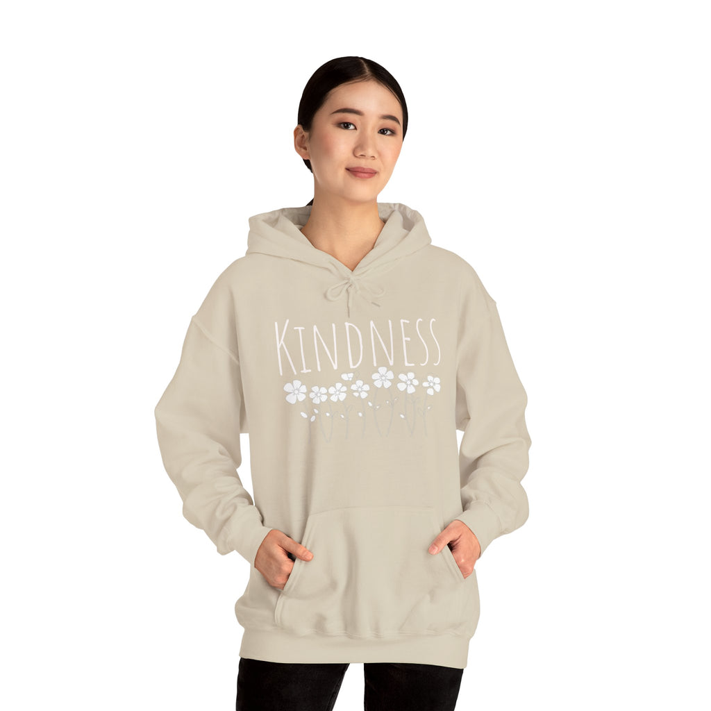 Kindness Floral Hoodie — Daisies Graphic Back Pocket Sweatshirt