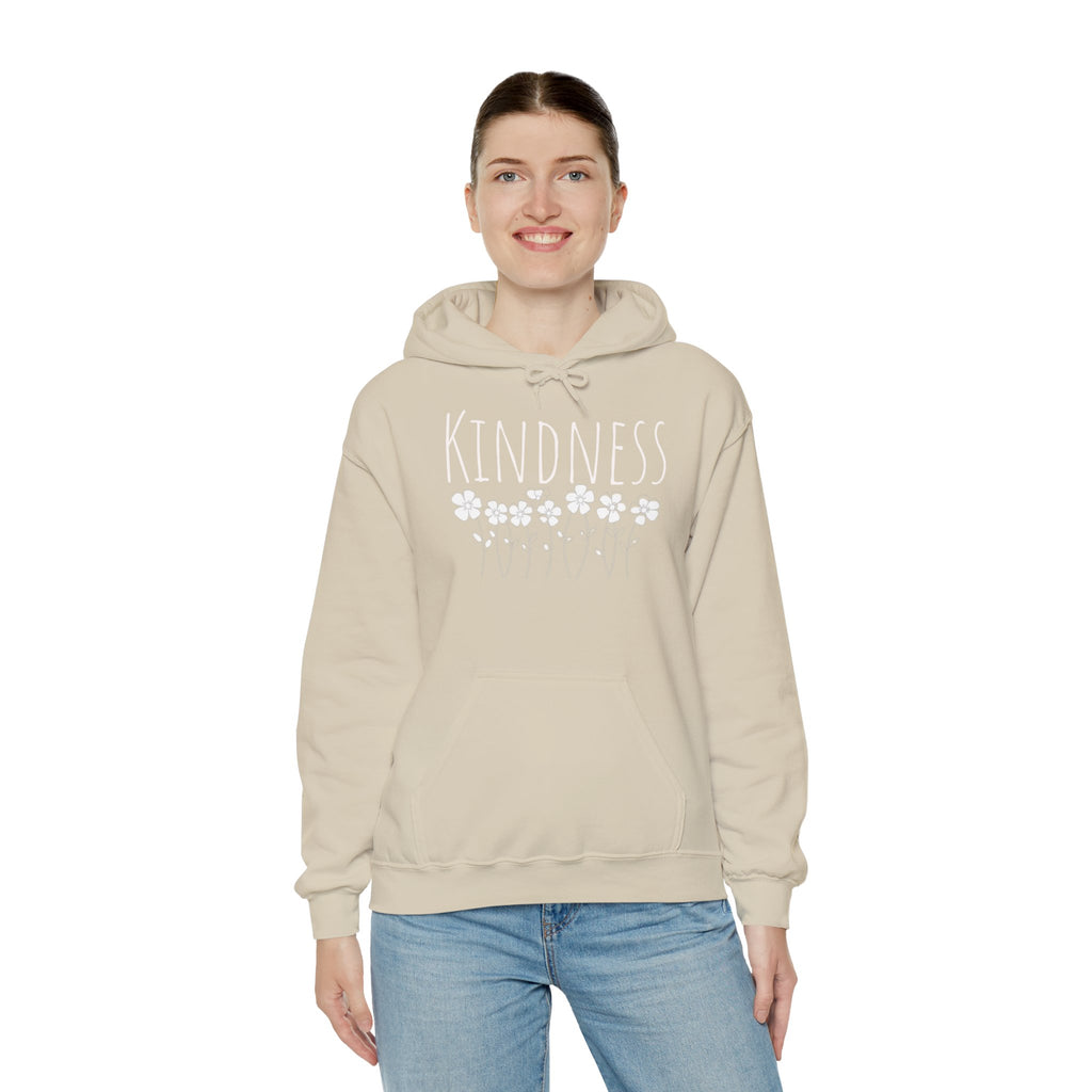 Kindness Floral Hoodie — Daisies Graphic Back Pocket Sweatshirt