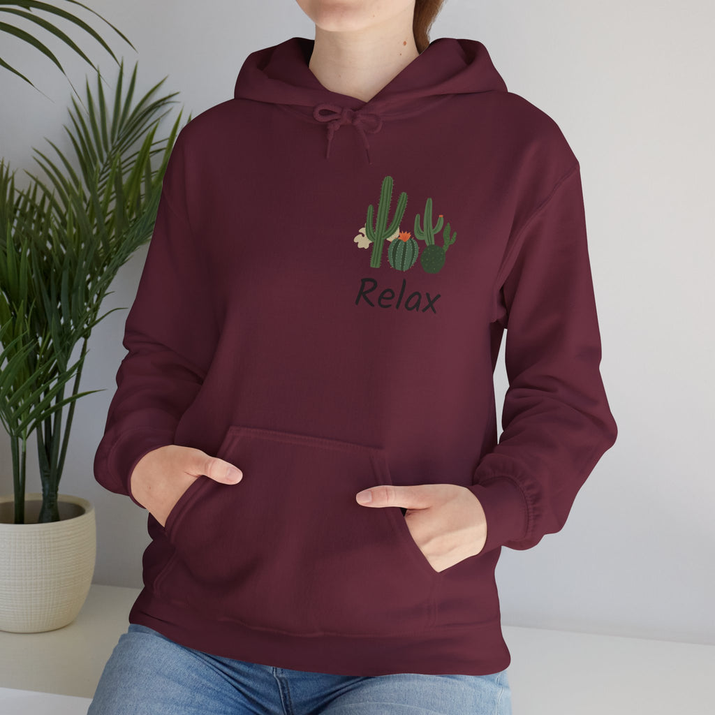 Hoodie — Relax Cactus Graphic Pullover (Desert Plant Crewneck)