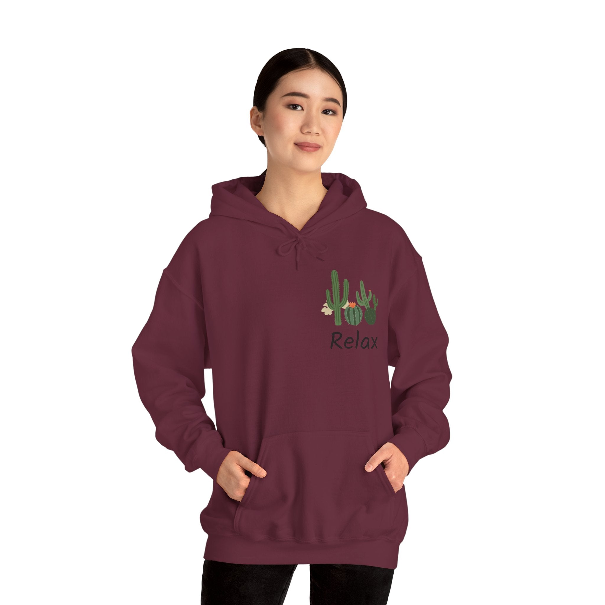 Hoodie — Relax Cactus Graphic Pullover (Desert Plant Crewneck)