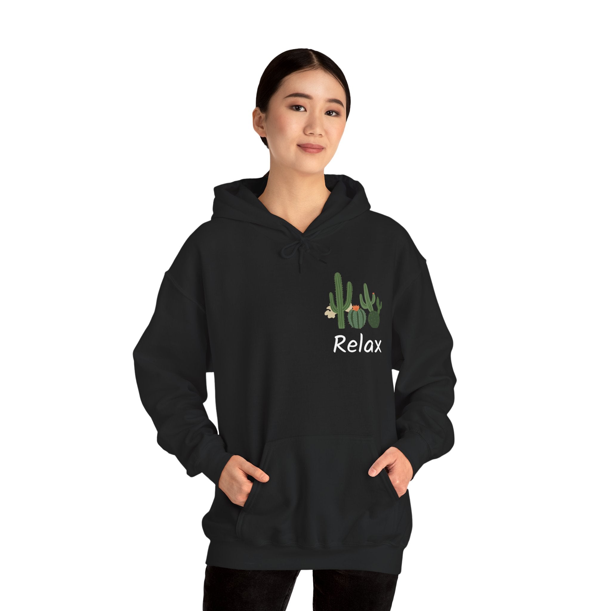 Hoodie — Relax Cactus Graphic Pullover (Desert Plant Crewneck)
