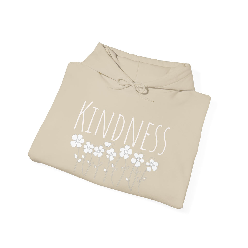 Kindness Floral Hoodie — Daisies Graphic Back Pocket Sweatshirt