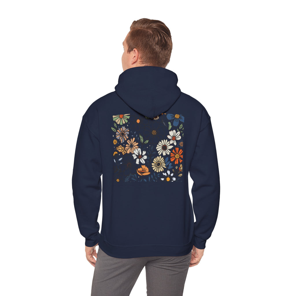 Kindness Floral Hoodie — Daisies Graphic Back Pocket Sweatshirt