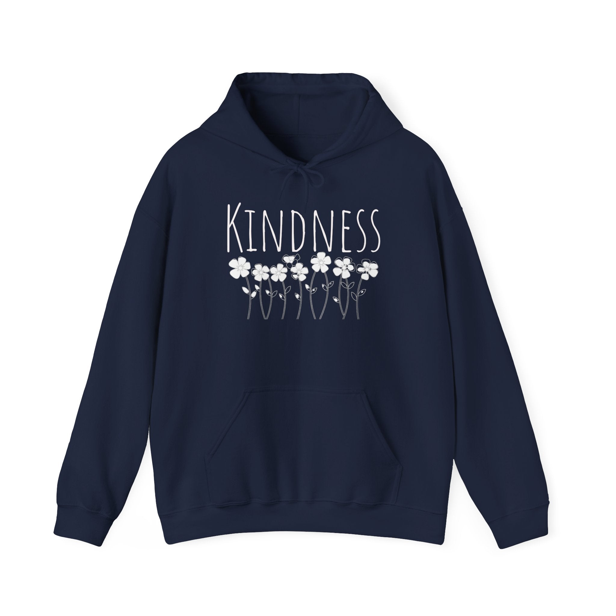 Kindness Floral Hoodie — Daisies Graphic Back Pocket Sweatshirt
