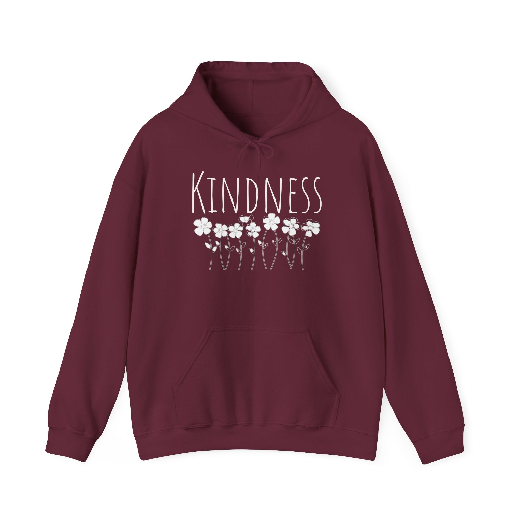 Kindness Floral Hoodie — Daisies Graphic Back Pocket Sweatshirt