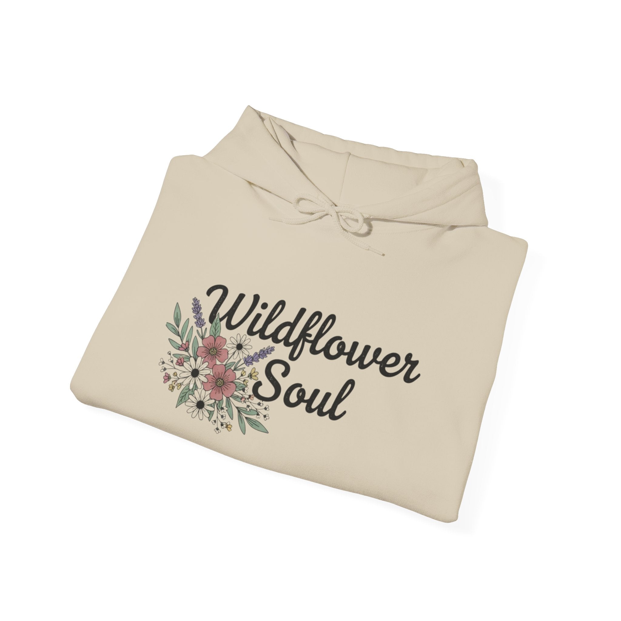 Wildflower Soul Hoodie - Floral Boho Pullover with Sleeve Floral Accents
