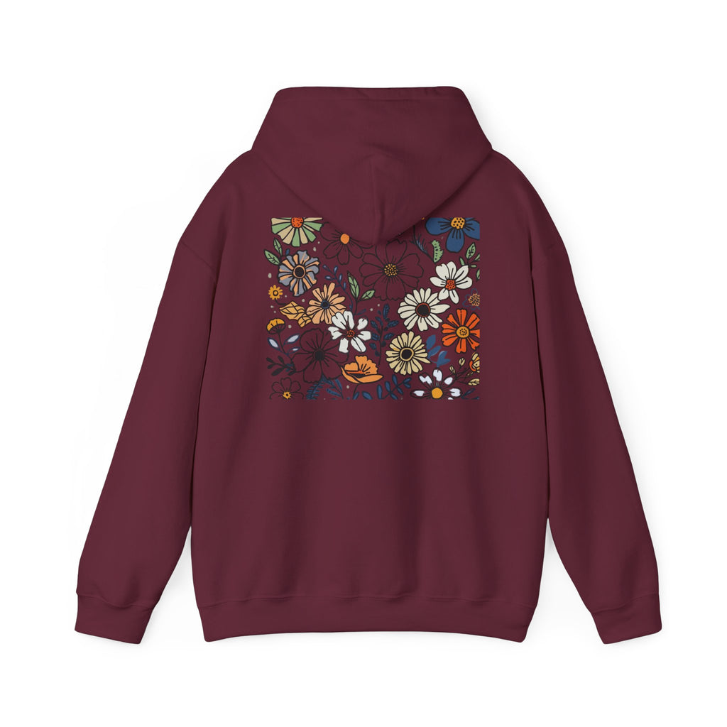 Kindness Floral Hoodie — Daisies Graphic Back Pocket Sweatshirt