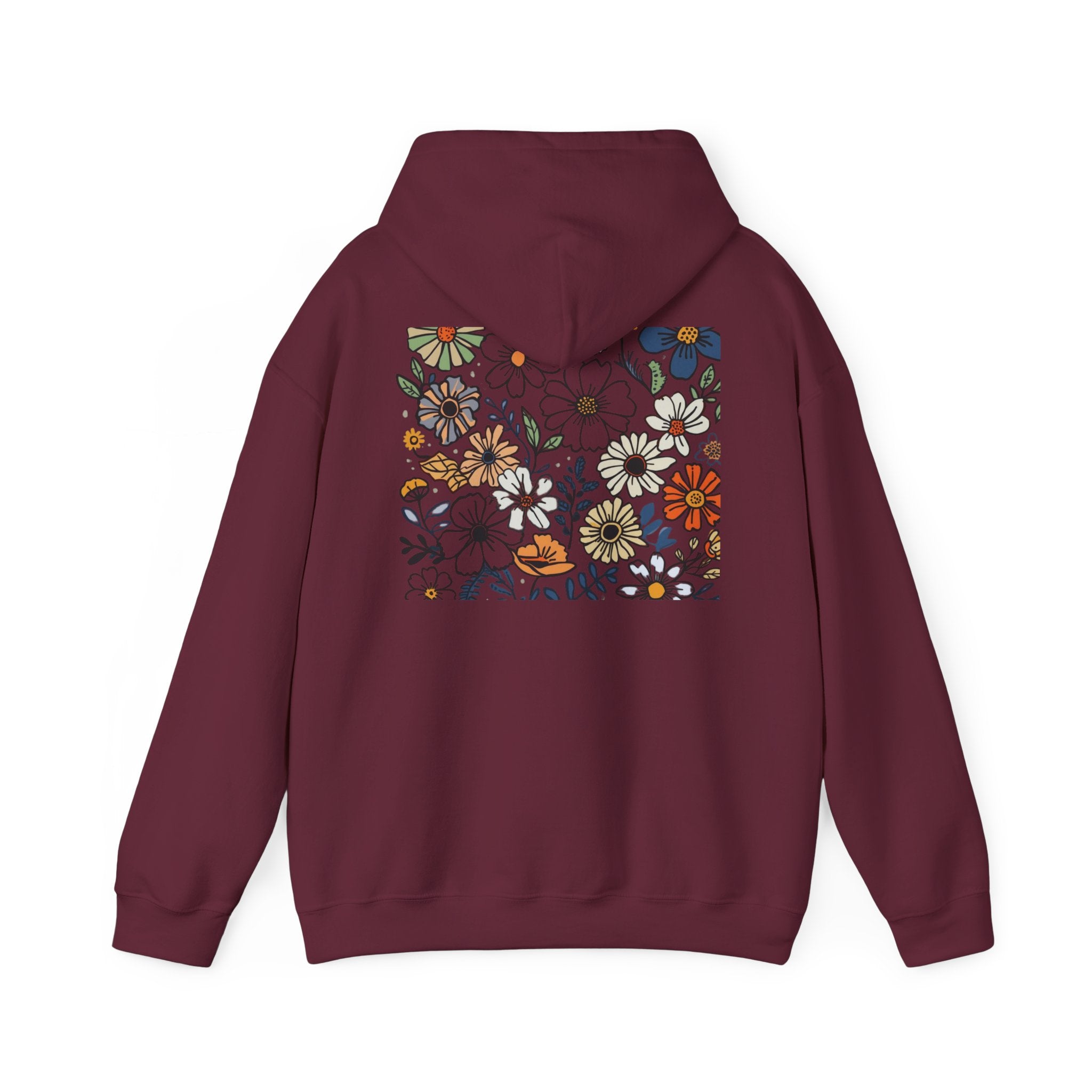 Kindness Floral Hoodie — Daisies Graphic Back Pocket Sweatshirt
