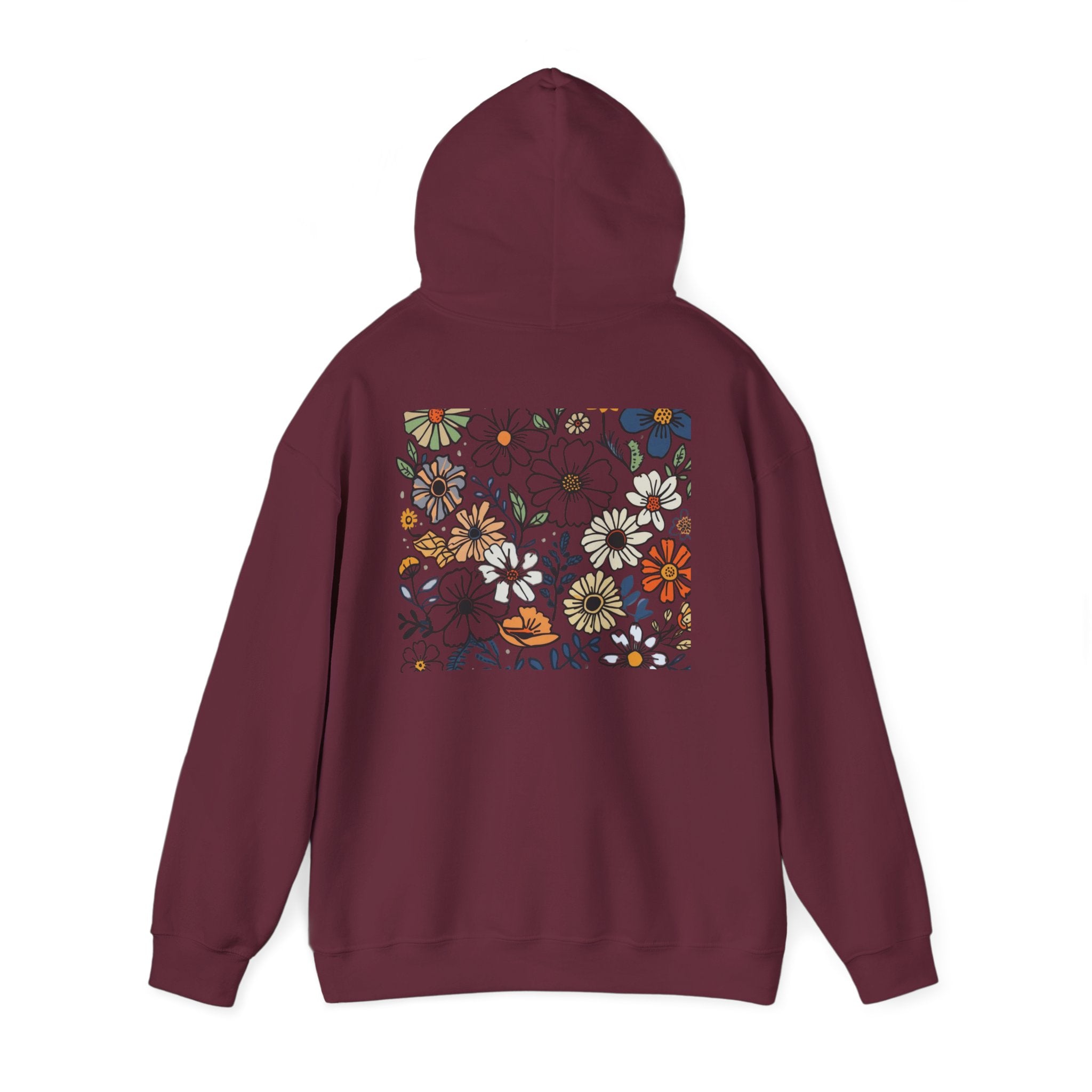 Kindness Floral Hoodie — Daisies Graphic Back Pocket Sweatshirt