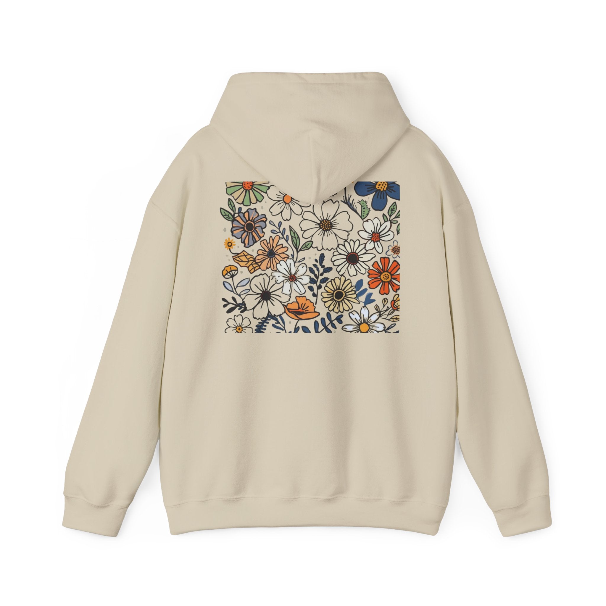 Kindness Floral Hoodie — Daisies Graphic Back Pocket Sweatshirt