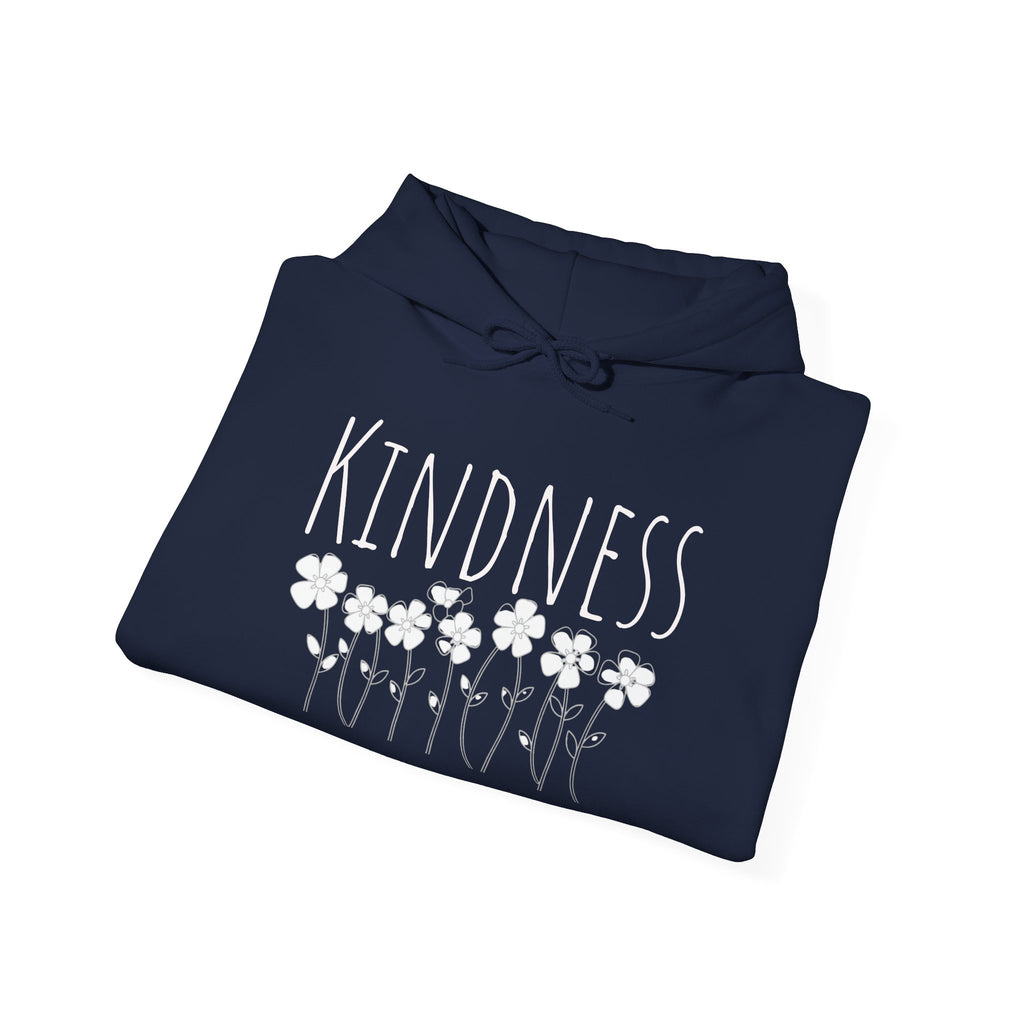 Kindness Floral Hoodie — Daisies Graphic Back Pocket Sweatshirt