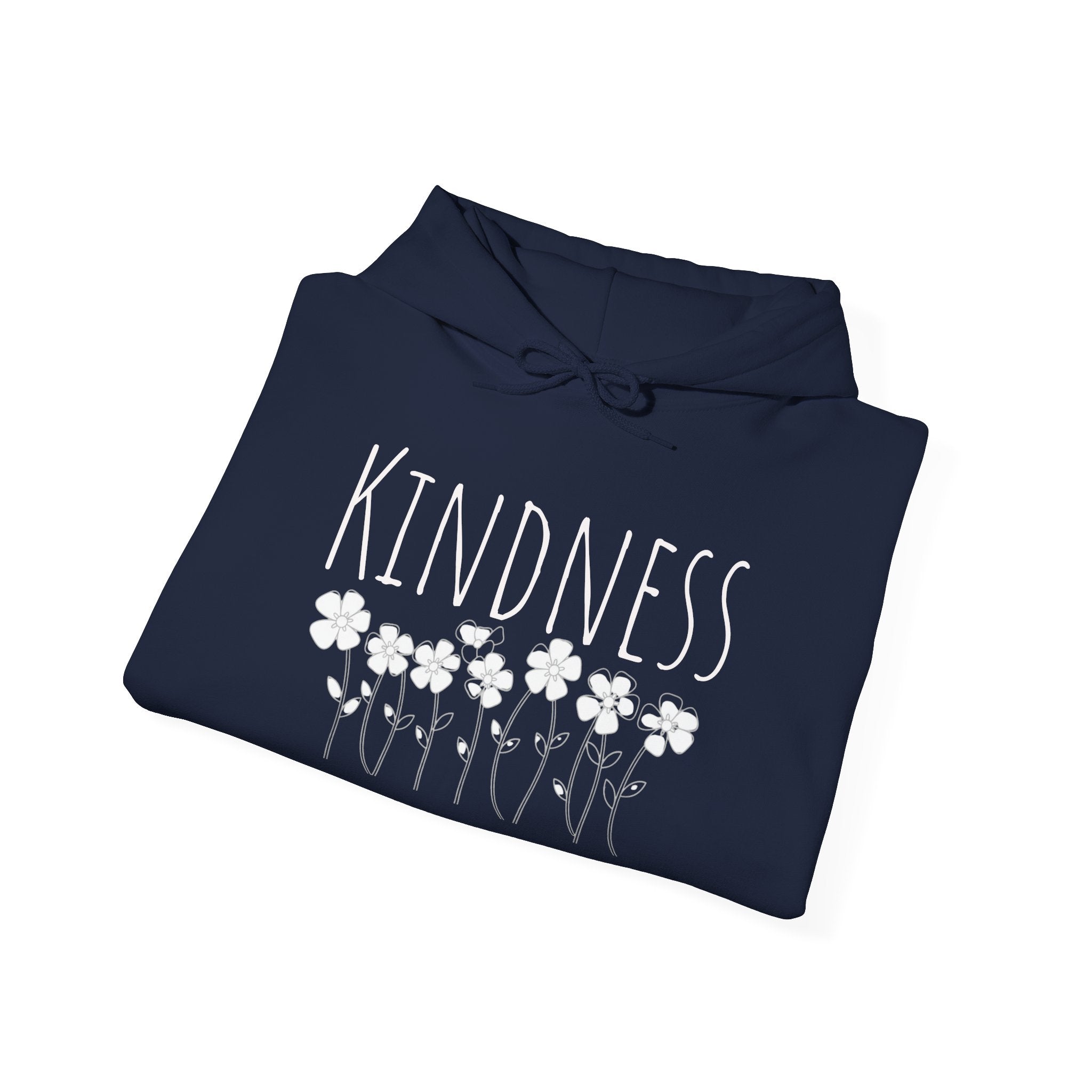 Kindness Floral Hoodie — Daisies Graphic Back Pocket Sweatshirt